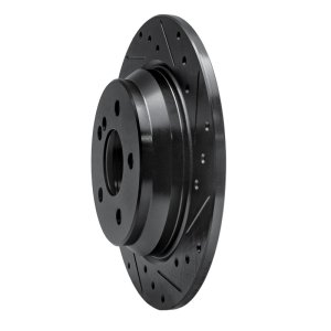 Mercedes-Benz CL500 Brake Rotor (1) - Rear Right - R1 Concepts - Drilled & Slotted - Black - `03-`06